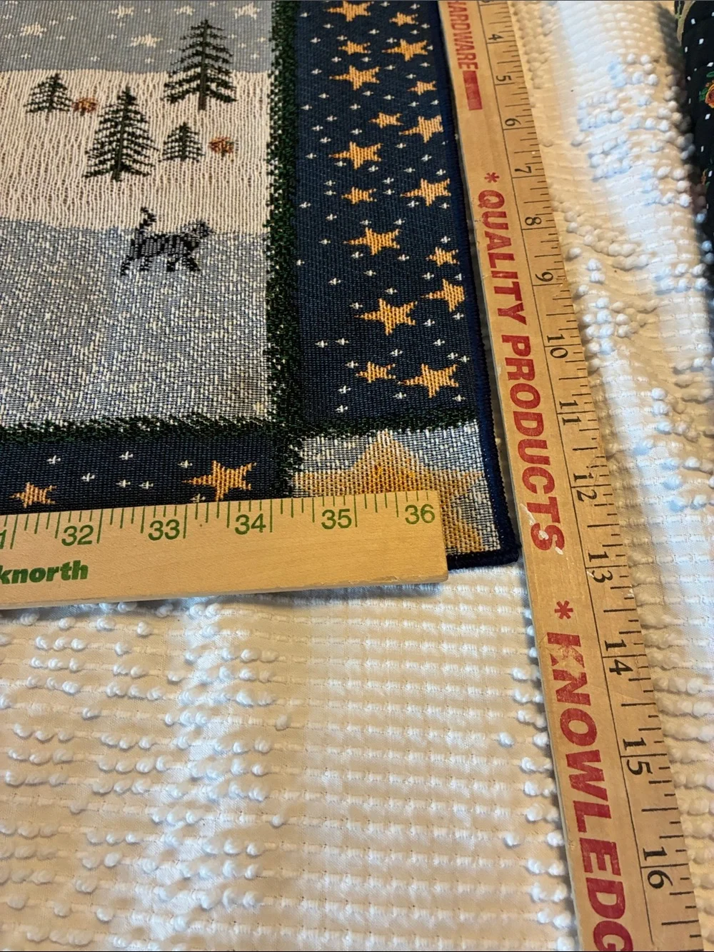 Holiday Table Runner - 'It's the Most Wonderful Time of the Year' Navy and Cream